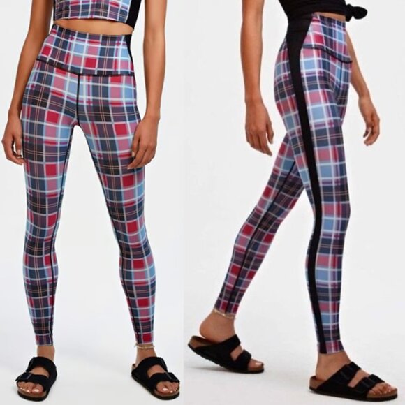 SPLITS59 Agathe Jacinthe Plaid Legging + Techflex Bra Matching Set / XS - Picture 5 of 14